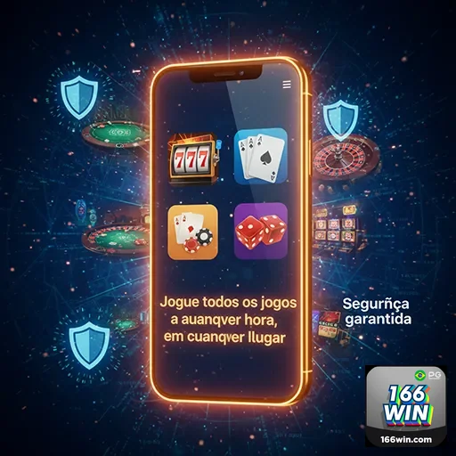 Usuário acessando cassino mobile no app 166win