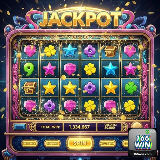Ilustração de slots com promoções atrativas no 166win